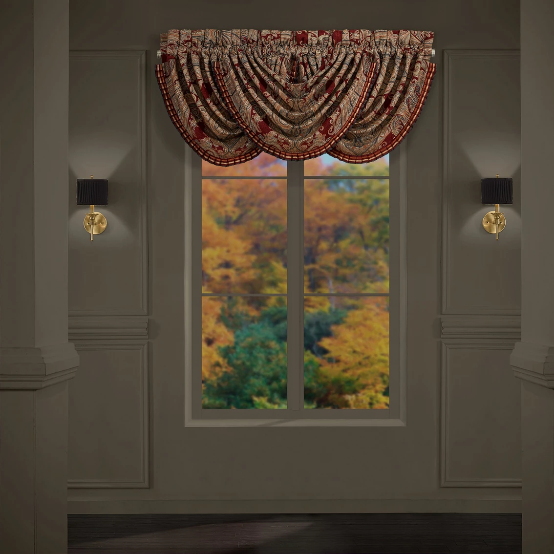 Cheap ❤️ J. Queen New York Garnet Red Window Waterfall Valance 🔔