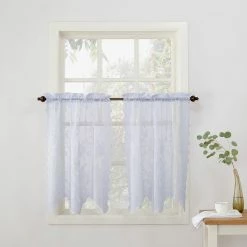 Wholesale 😉 No. 918 Alison Sheer Lace Elongated Kitchen Curtain Tier Pair, 58 X 36 👍