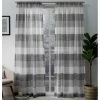 Flash Sale 😀 Exclusive Home Bern Stripe Sheer Rod Pocket Window Curtain Panels 54 X 96 In. 2 Pk. 💯