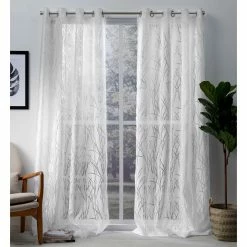 Promo 🛒 Exclusive Home Edinburgh Sheer Burnout Grommet Top Panel Pair ⌛