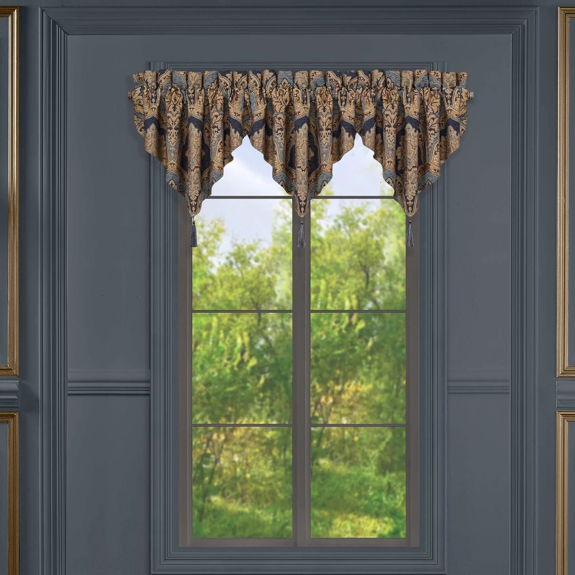 Coupon π Five Queens Court Bristol Indigo Window Ascot Valance π 1 Coupon π Five Queens Court Bristol Indigo Window Ascot Valance π