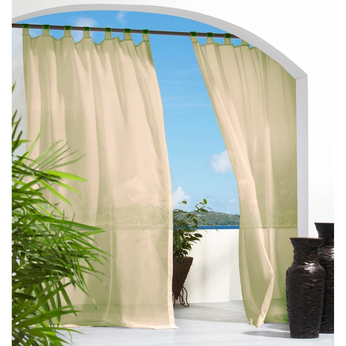 Best deal ✨ Commonwealth Home Fashions Escape Outdoor/Indoor Tab Top Curtain Panel 😍 - Image 3