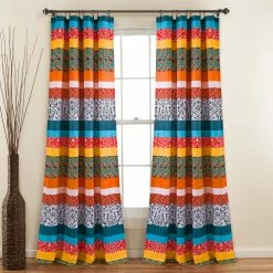 Best Pirce 🔥 Lush Decor Boho Stripe Window Curtain Panels 2 Pc. Set 👍