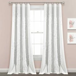 Top 10 🛒 Lush Decor Ruffle Flower Window Curtain Panels Set 😀