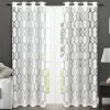 New 🌟 Exclusive Home Rio Burnout Sheer Grommet Top Curtain Panel Pair ❤️