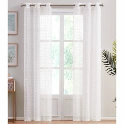 Outlet 💯 Dainty Home 3D Cut Flower Window Curtain Panels Pair 76 X 84 Or 76 X 96 👍