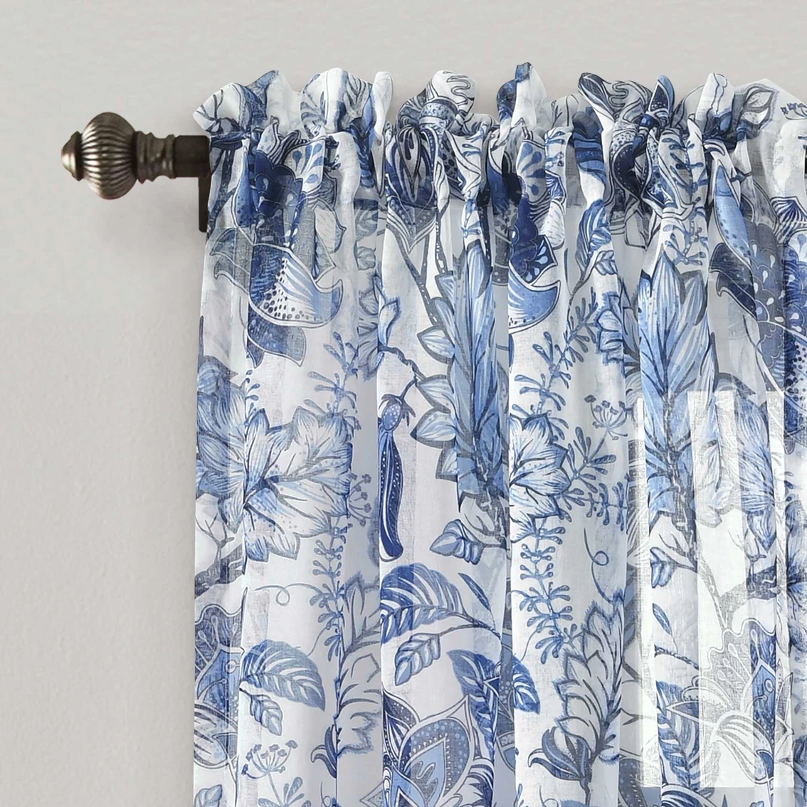 Hot Sale π Lush Decor Cynthia Jacobean Blue 52 In. X 84 In. Window Curtain Panel 2 Pc. Set βοΈ 2 Hot Sale π Lush Decor Cynthia Jacobean Blue 52 In. X 84 In. Window Curtain Panel 2 Pc. Set βοΈ - Image 2