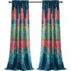New ⭐ Lush Decor Boho Chic Room Darkening Window Curtain Panels 52 X 95, Turquoise/Navy 🔥