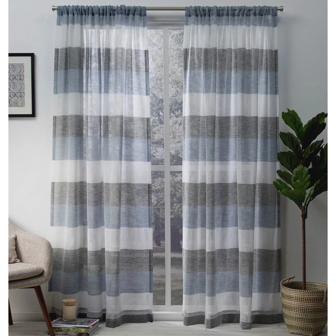 Coupon βοΈ Exclusive Home Bern Stripe Rod Pocket Window Curtain Panels 54 X 108 In. 2 Pk. π€© 2 Coupon βοΈ Exclusive Home Bern Stripe Rod Pocket Window Curtain Panels 54 X 108 In. 2 Pk. π€© - Image 2