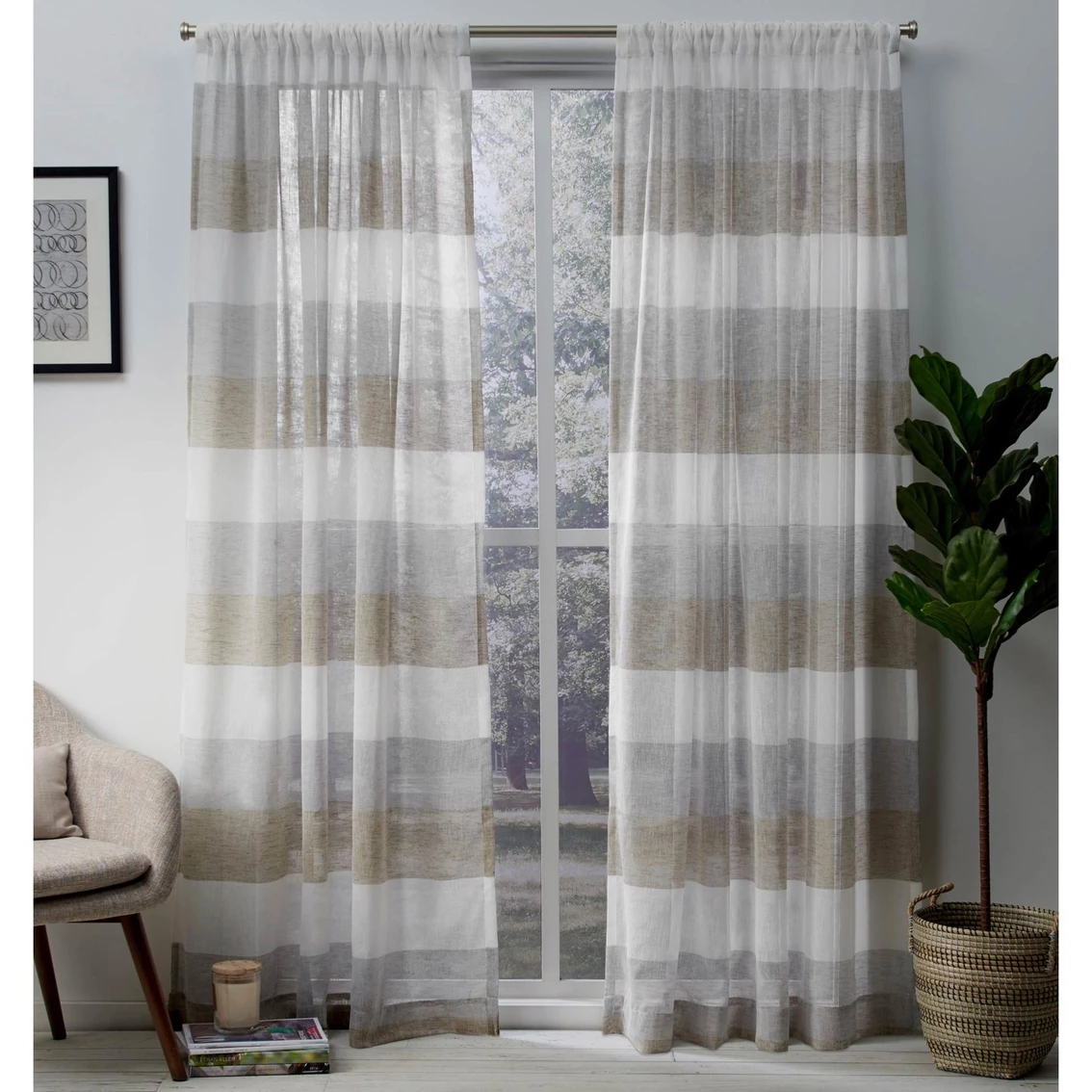 Coupon βοΈ Exclusive Home Bern Stripe Rod Pocket Window Curtain Panels 54 X 108 In. 2 Pk. π€© 4 Coupon βοΈ Exclusive Home Bern Stripe Rod Pocket Window Curtain Panels 54 X 108 In. 2 Pk. π€© - Image 4