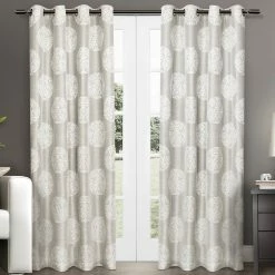 Top 10 👍 Exclusive Home Akola Medallion Grommet Top Panel Pair, Dove Grey, 54x108 🌟