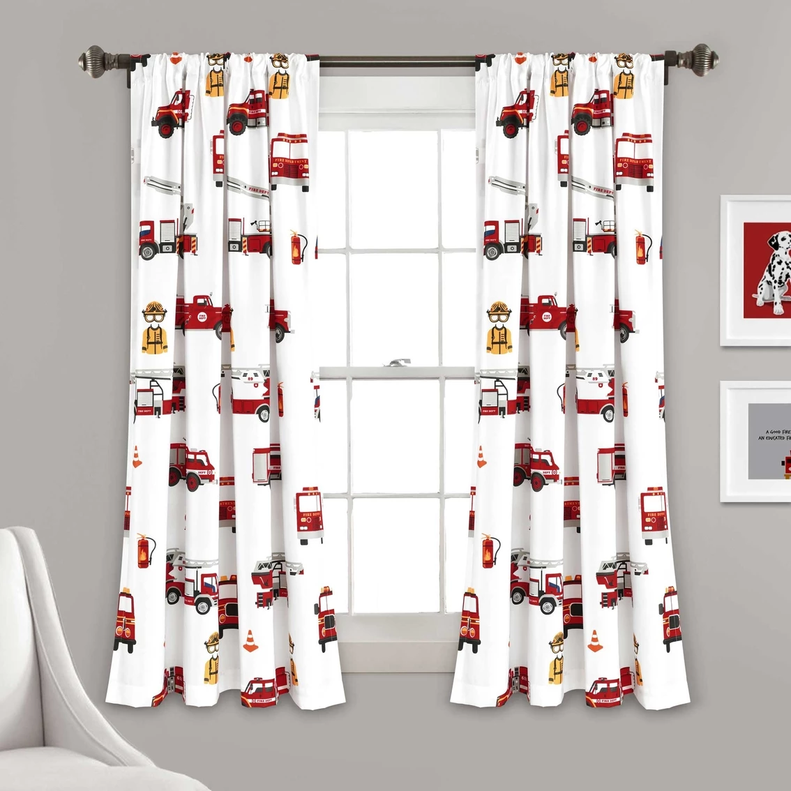 Flash Sale 😍 Lush Decor Make-A-Wish Fire Truck Window Curtain Panels Set 😍