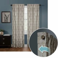 Best Pirce ๐ Maytex Zenna Home Smart Curtains Ultimate Light Blocker Linen Damask Window Curtain ๐