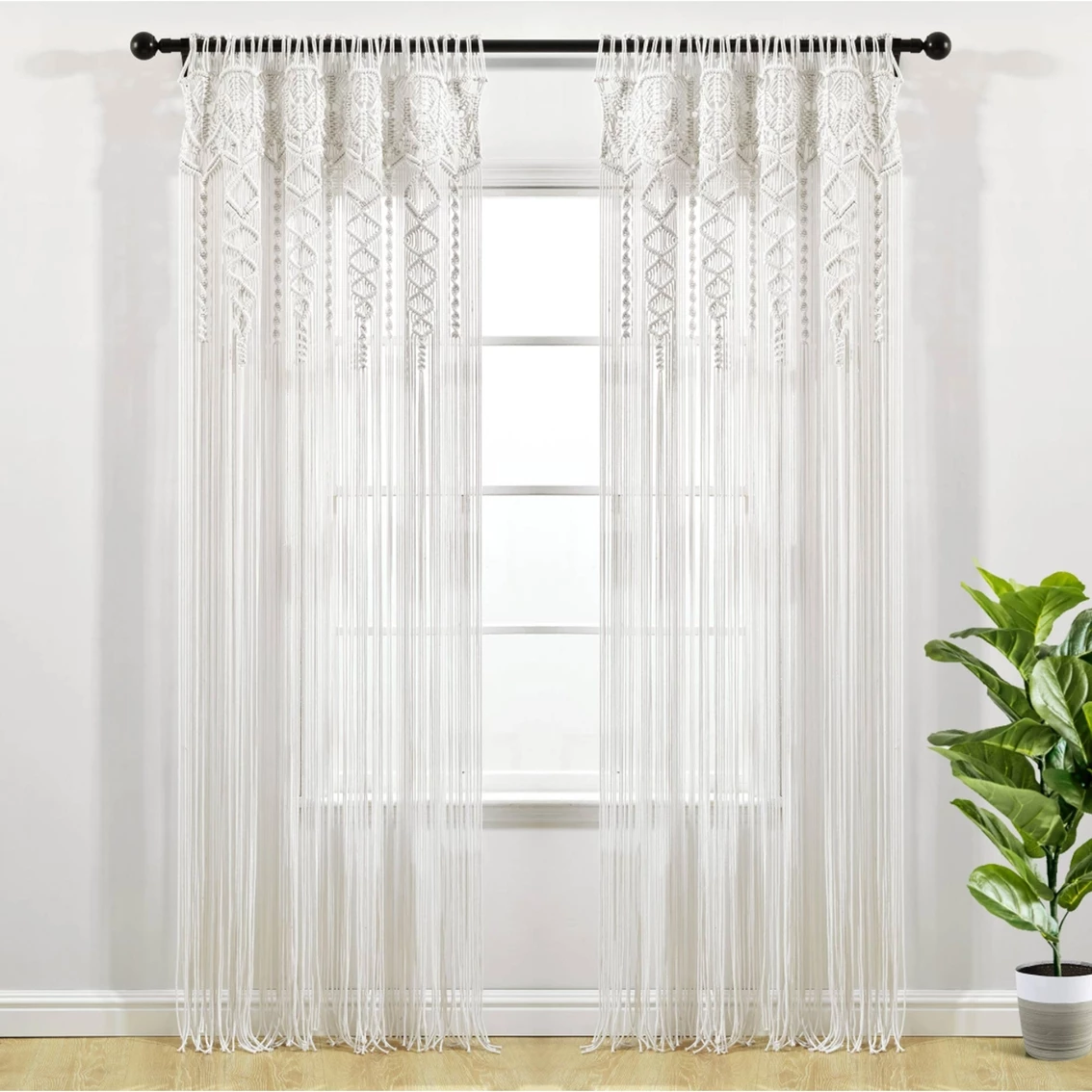 Promo π Lush Decor Boho Macrame Textured Cotton Window Curtain Single 40X84 π― 2 Promo π Lush Decor Boho Macrame Textured Cotton Window Curtain Single 40X84 π― - Image 2