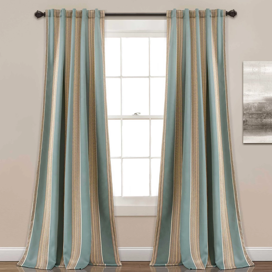 Brand new π Lush Decor Julia Stripe Room Darkening Window Curtain Panel 2 Pc. Set π― 1 Brand new π Lush Decor Julia Stripe Room Darkening Window Curtain Panel 2 Pc. Set π―