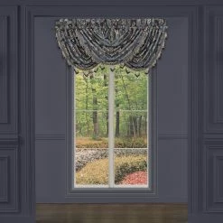 Promo 💯 J. Queen New York Middlebury Indigo Window Waterfall Valance ⌛