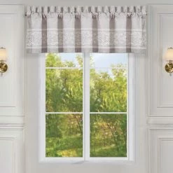 Best Sale 🔔 Five Queens Court Maryanne Beige Window Straight Valance 🛒