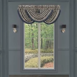 Top 10 😉 J. Queen New York Botticelli Navy Window Waterfall Valance 🌟