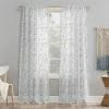 Best Sale 😍 No. 918 Rosella Embroidered Floral Sheer Rod Pocket Curtain Panel, White 🔥