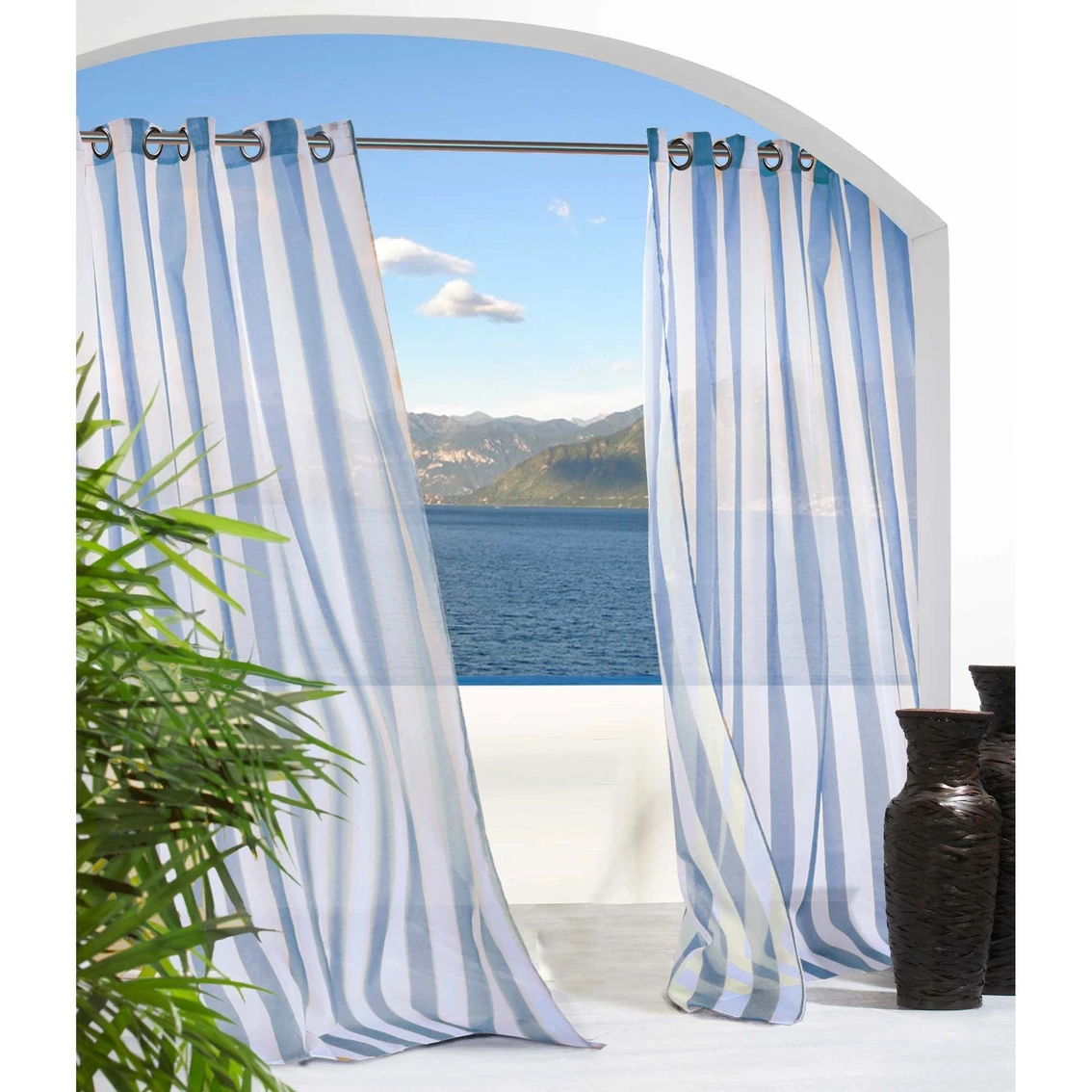 Budget 𧨠Commonwealth Home Fashions Commonwealth Escape Stripe Grommet Top Outdoor Curtain Panel β 1 Budget 𧨠Commonwealth Home Fashions Commonwealth Escape Stripe Grommet Top Outdoor Curtain Panel β