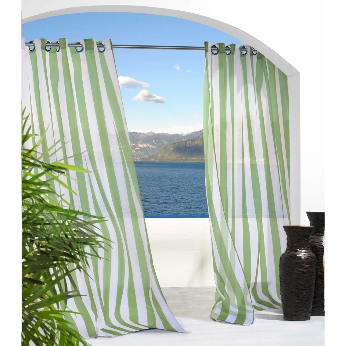 Budget 𧨠Commonwealth Home Fashions Commonwealth Escape Stripe Grommet Top Outdoor Curtain Panel β 2 Budget 𧨠Commonwealth Home Fashions Commonwealth Escape Stripe Grommet Top Outdoor Curtain Panel β - Image 2
