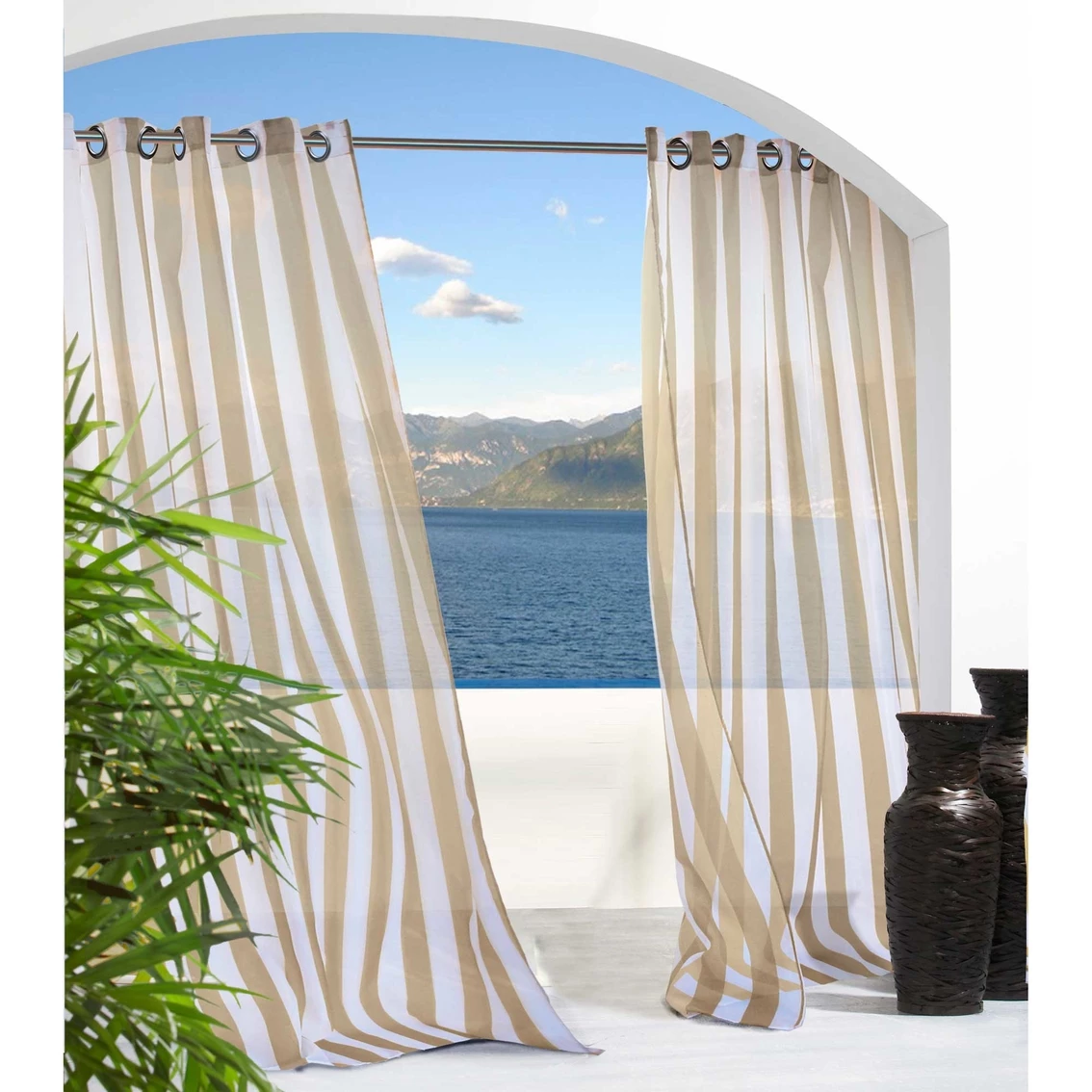 Budget 𧨠Commonwealth Home Fashions Commonwealth Escape Stripe Grommet Top Outdoor Curtain Panel β 3 Budget 𧨠Commonwealth Home Fashions Commonwealth Escape Stripe Grommet Top Outdoor Curtain Panel β - Image 3