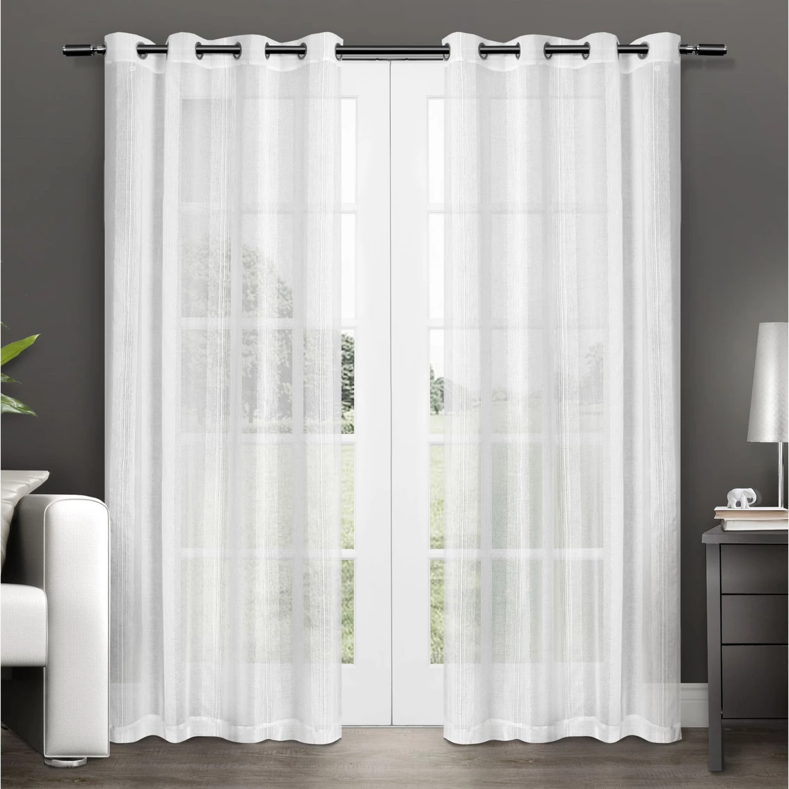Buy π Exclusive Home Penny Sheer Stripe Grommet Top Curtain Panel Pair π€© 1 Buy π Exclusive Home Penny Sheer Stripe Grommet Top Curtain Panel Pair π€©