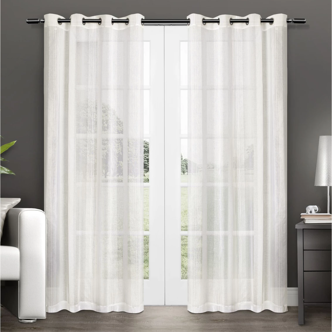 Buy π Exclusive Home Penny Sheer Stripe Grommet Top Curtain Panel Pair π€© 3 Buy π Exclusive Home Penny Sheer Stripe Grommet Top Curtain Panel Pair π€© - Image 3