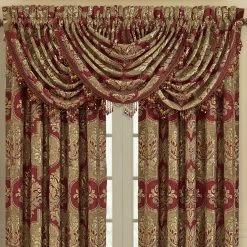 Promo 🌟 J. Queen New York Maribella Crimson Window Waterfall Valance 🤩