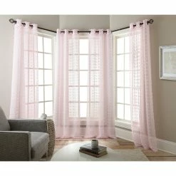 Promo ⌛ Nanshing America Inc Nanshing Olly Solid Sheer 37 X 84 In. Curtain Panel 4 Pk. 😉