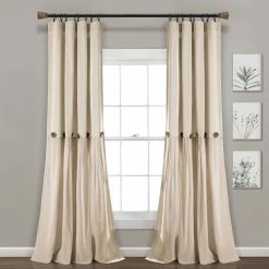 Coupon 😍 Lush Decor Linen Button Single Window Curtain Panel 🤩