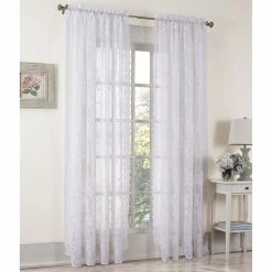 Budget 🥰 S. Lichtenberg Alison Lace Curtain Panel And Valance, White 58x84 👍