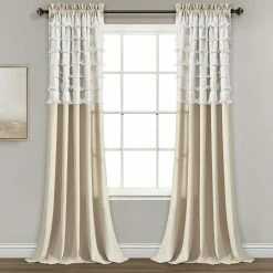 Hot Sale 🛒 Lush Decor Avery Neutral 54 In. X 84 In. Window Curtain Panels 2 Pc. Set ⌛