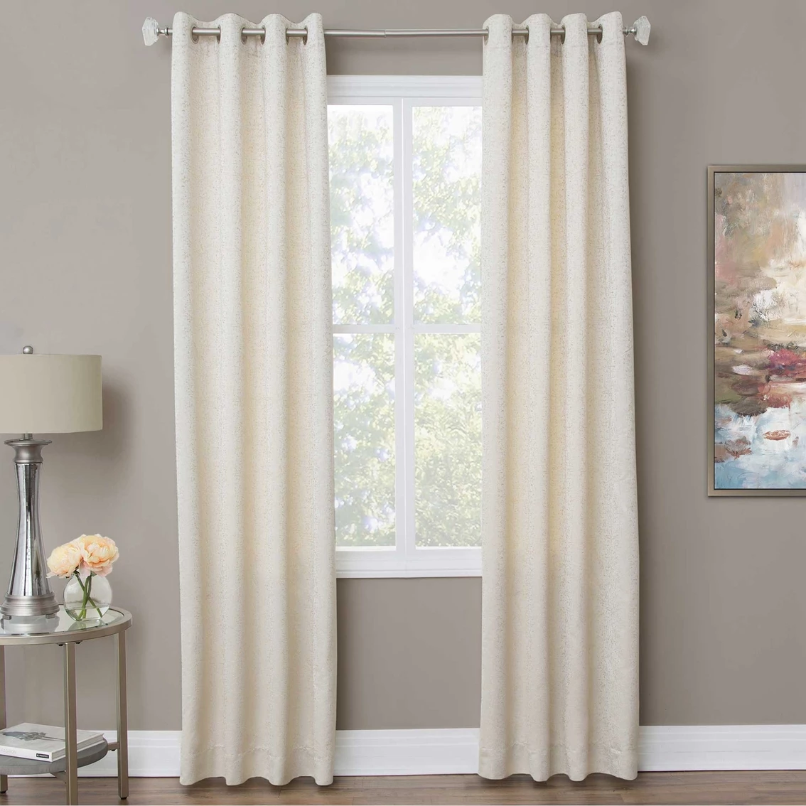 Cheap π Michael Amini Aspen 50 X 84 In. Grommet Top Panel Weighted Corners π 3 Cheap π Michael Amini Aspen 50 X 84 In. Grommet Top Panel Weighted Corners π - Image 3